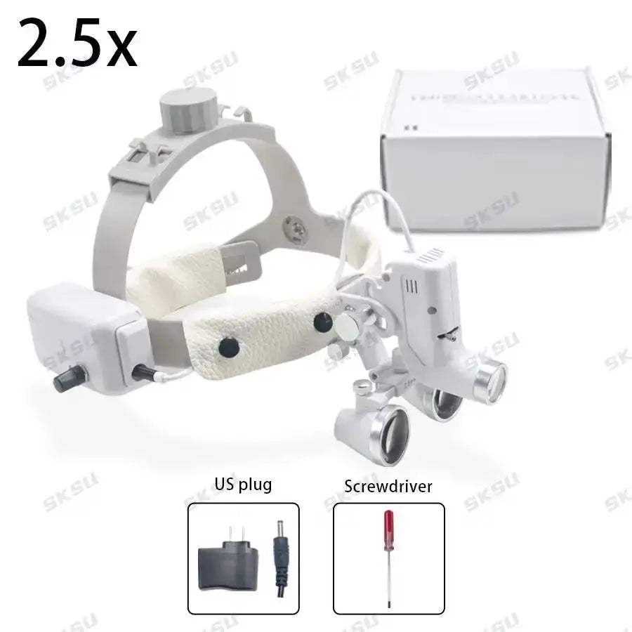 LED Dental Headlamp With Binocular Loupes Adjustable Brightness - ToylandEU