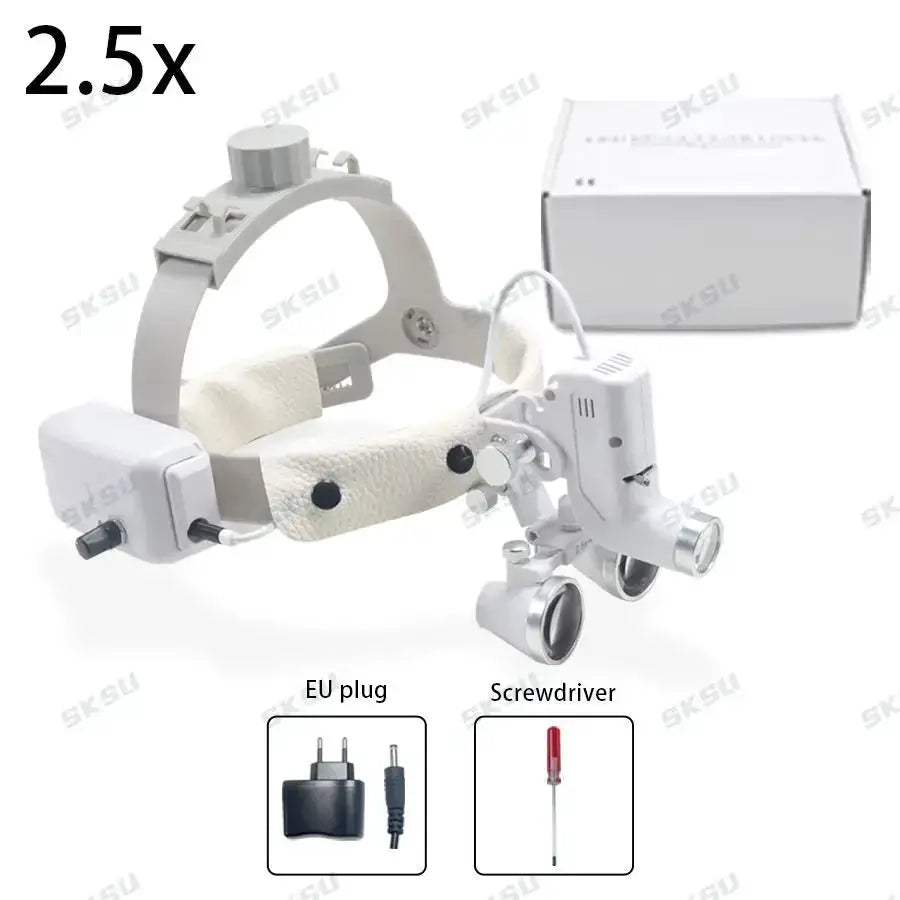 LED Dental Headlamp With Binocular Loupes Adjustable Brightness - ToylandEU