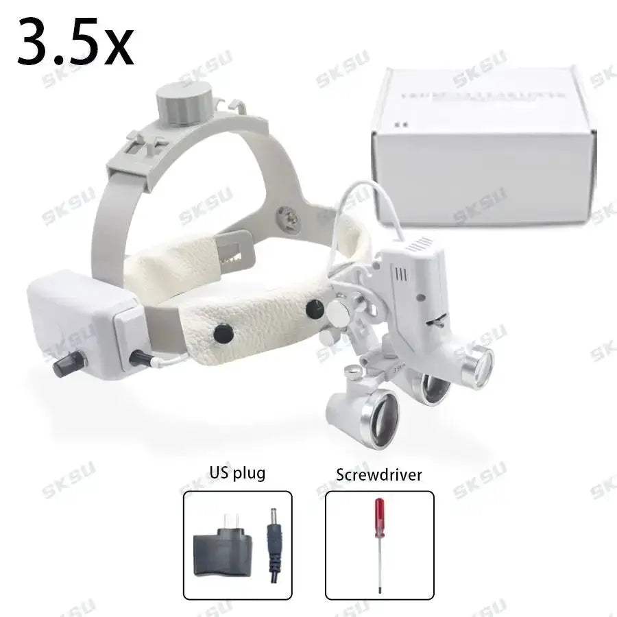LED Dental Headlamp With Binocular Loupes Adjustable Brightness - ToylandEU