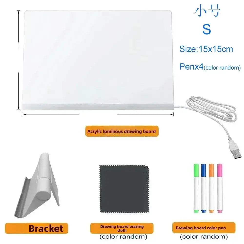 LED Drawing Board Night Light for Kids With Color Pens - ToylandEU