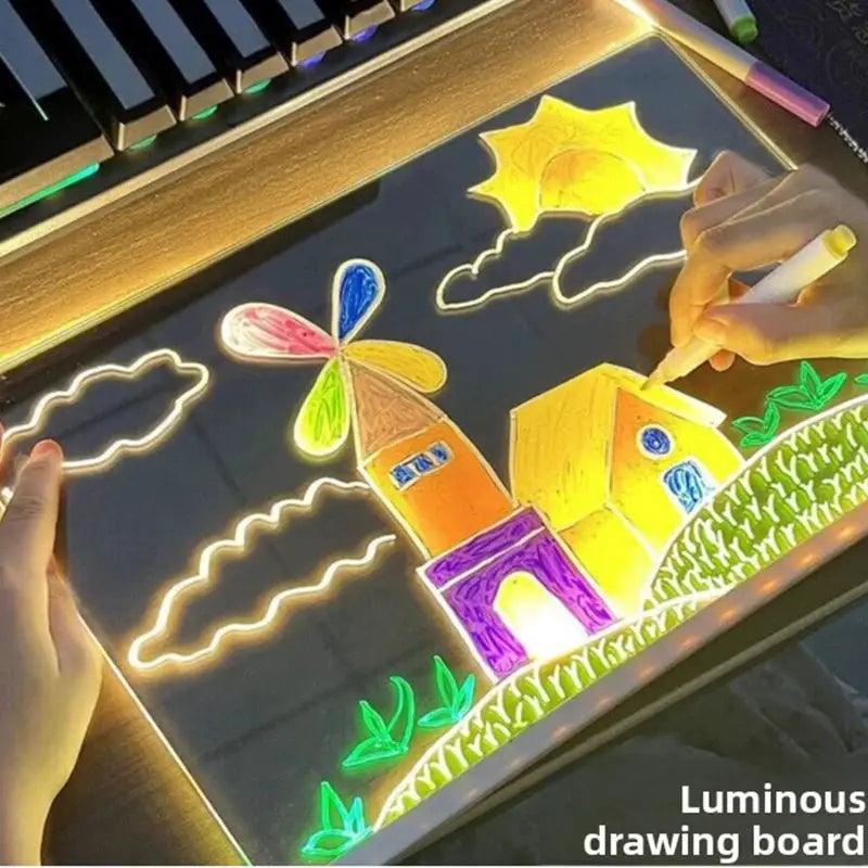  LED Drawing Board for Kids Nightlight Color Pens Safe -  ToylandEU™