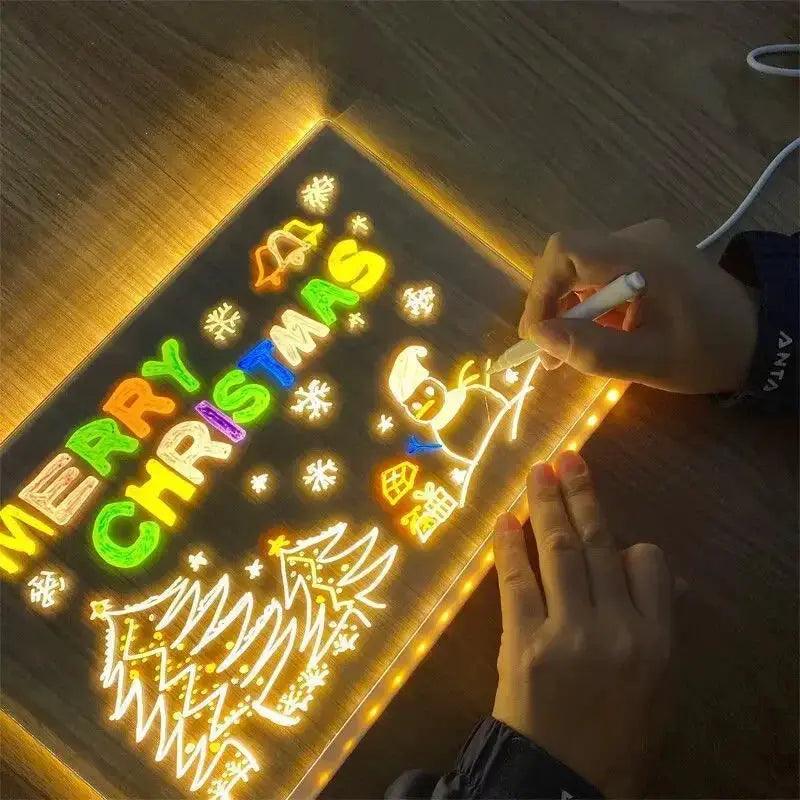  LED Drawing Board for Kids Nightlight Color Pens Safe -  ToylandEU™