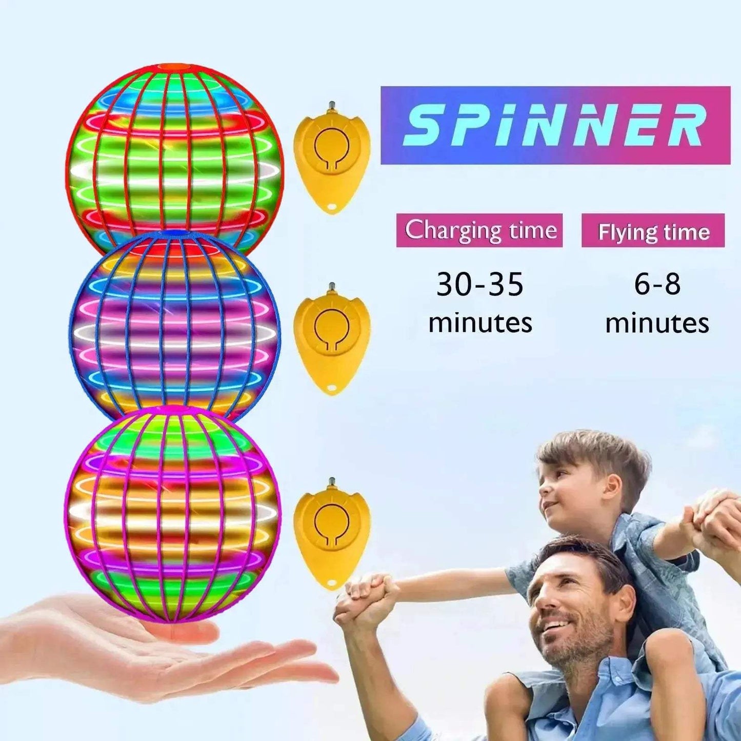 LED Flying Ball Hover Orb With Bright LEDs For Fun - ToylandEU