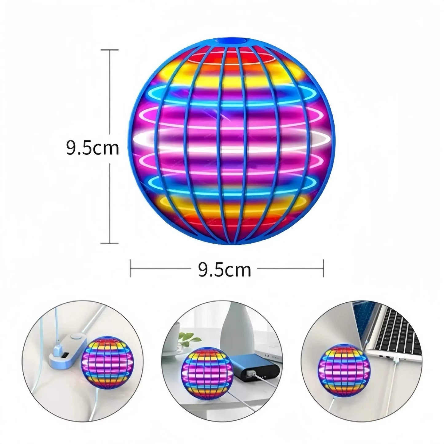 LED Flying Ball Hover Orb With Bright LEDs For Fun - ToylandEU