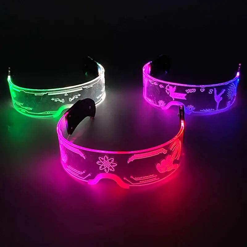  LED Glasses For Rave Parties Pulsing Lights Deluxe -  ToylandEU™