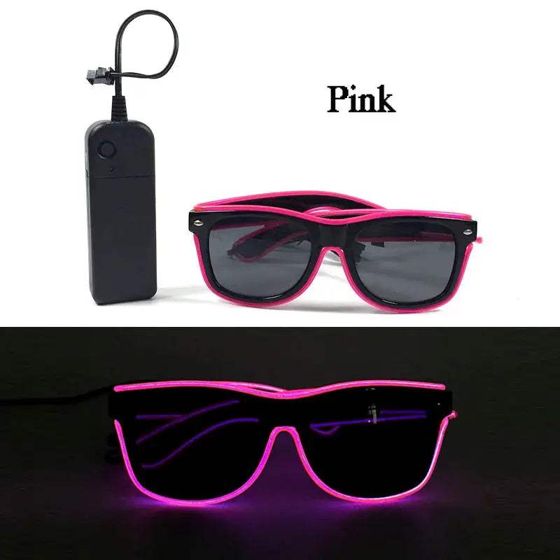  LED Glasses For Rave Parties Pulsing Lights Deluxe -  ToylandEU™