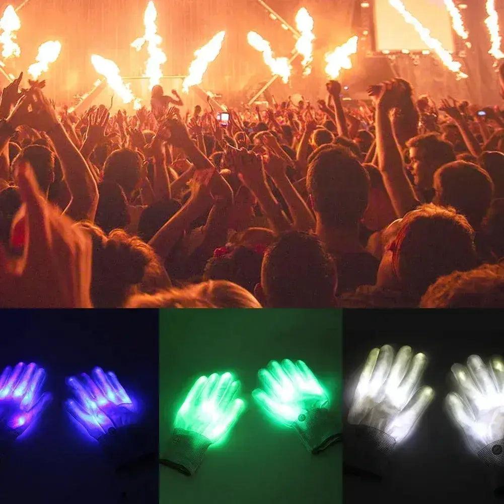  LED Gloves Neon Skull Flashing Lights For Halloween -  ToylandEU™