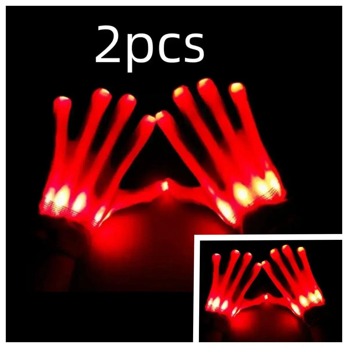  LED Gloves Neon Skull Flashing Lights For Halloween -  ToylandEU™