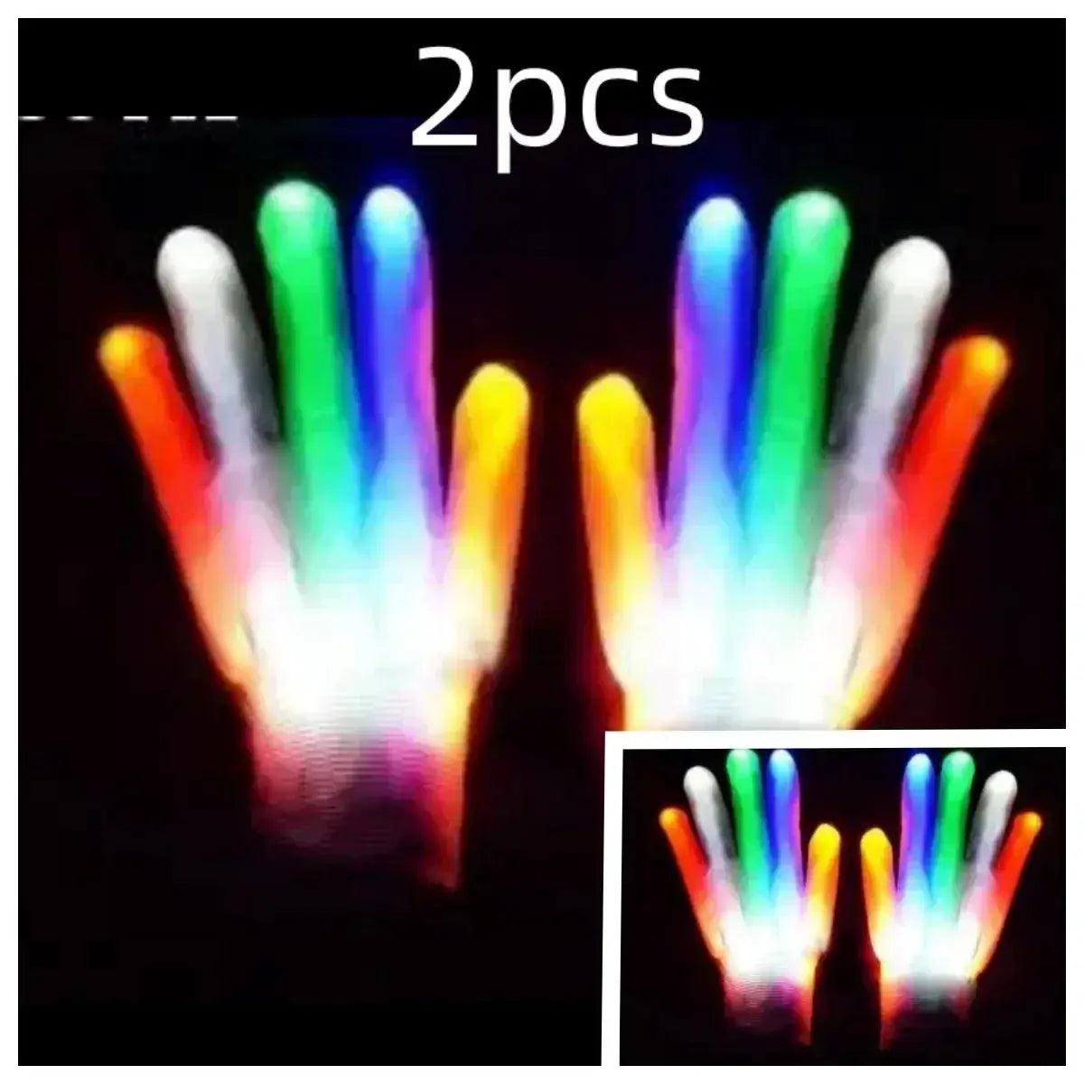  LED Gloves Neon Skull Flashing Lights For Halloween -  ToylandEU™