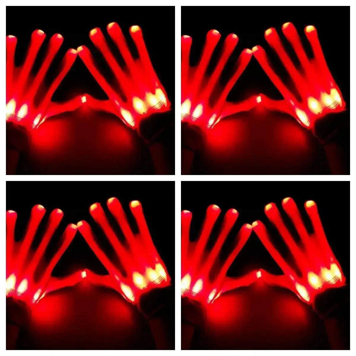  LED Gloves Neon Skull Flashing Lights For Halloween -  ToylandEU™