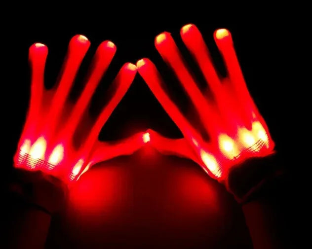 LED Gloves Neon Skull Flashing Lights For Halloween - ToylandEU