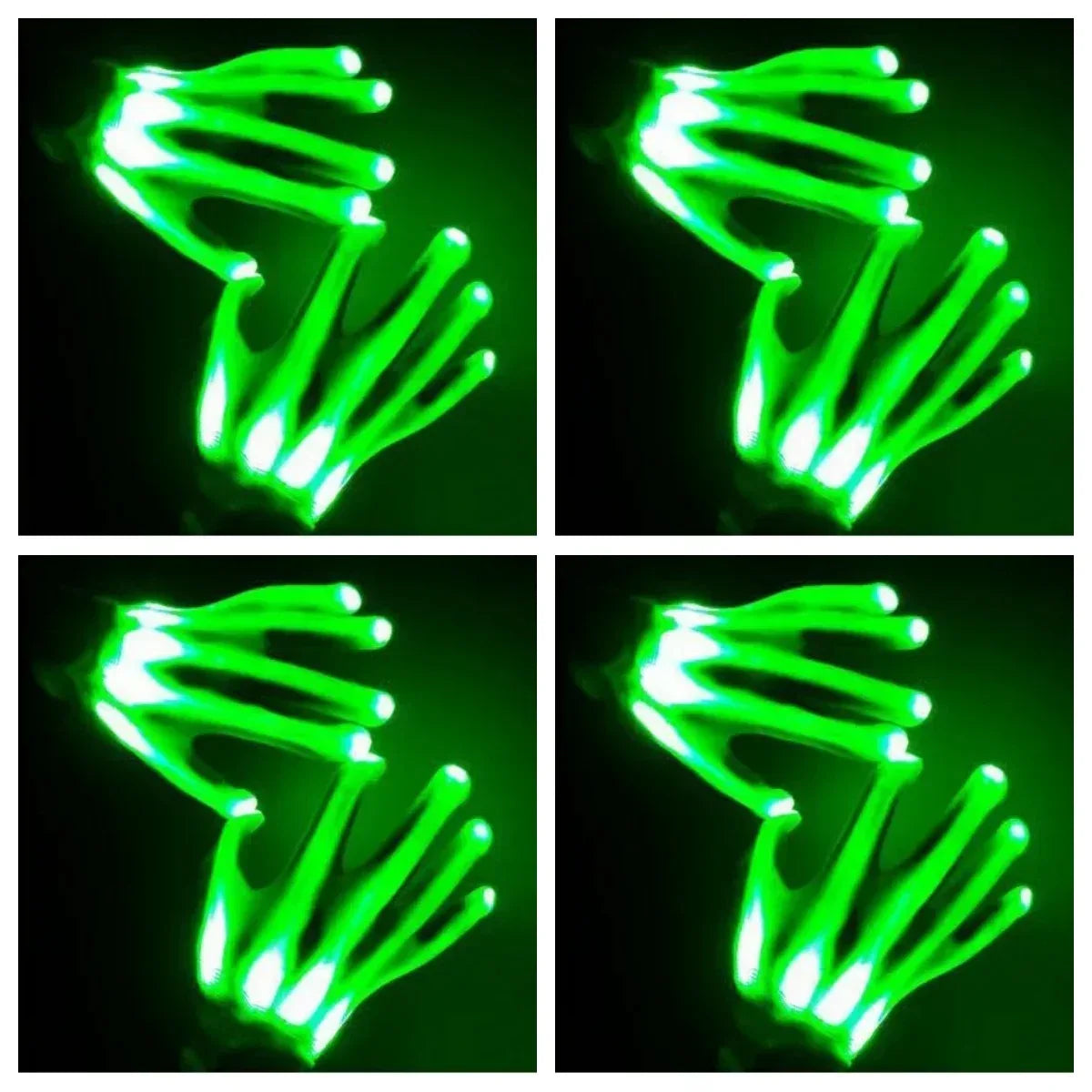 LED Gloves Neon Skull Flashing Lights For Halloween - ToylandEU