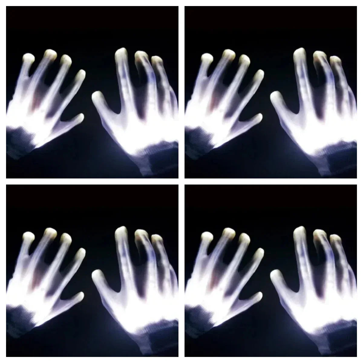 LED Gloves Neon Skull Flashing Lights For Halloween - ToylandEU