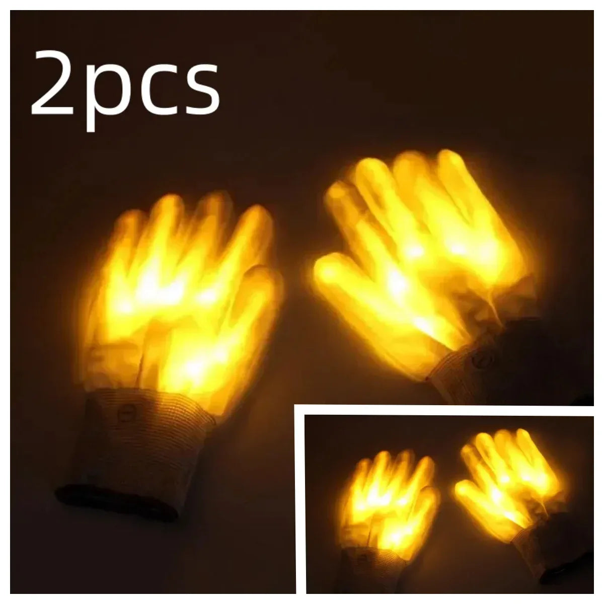 LED Gloves Neon Skull Flashing Lights For Halloween - ToylandEU