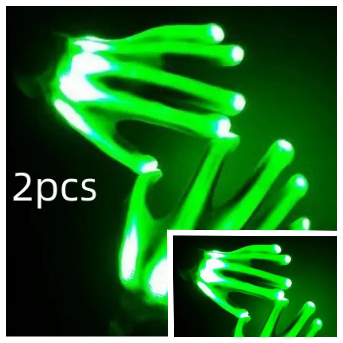 LED Gloves Neon Skull Flashing Lights For Halloween - ToylandEU