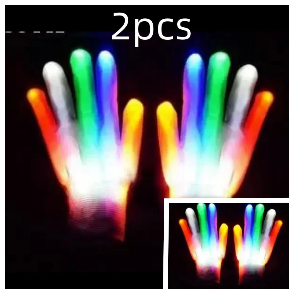 LED Gloves Neon Skull Flashing Lights For Halloween - ToylandEU