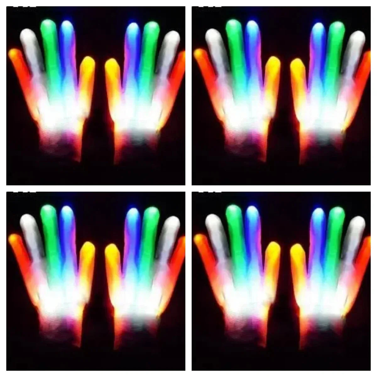 LED Gloves Neon Skull Flashing Lights For Halloween - ToylandEU