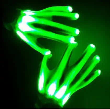 LED Gloves Neon Skull Flashing Lights For Halloween - ToylandEU