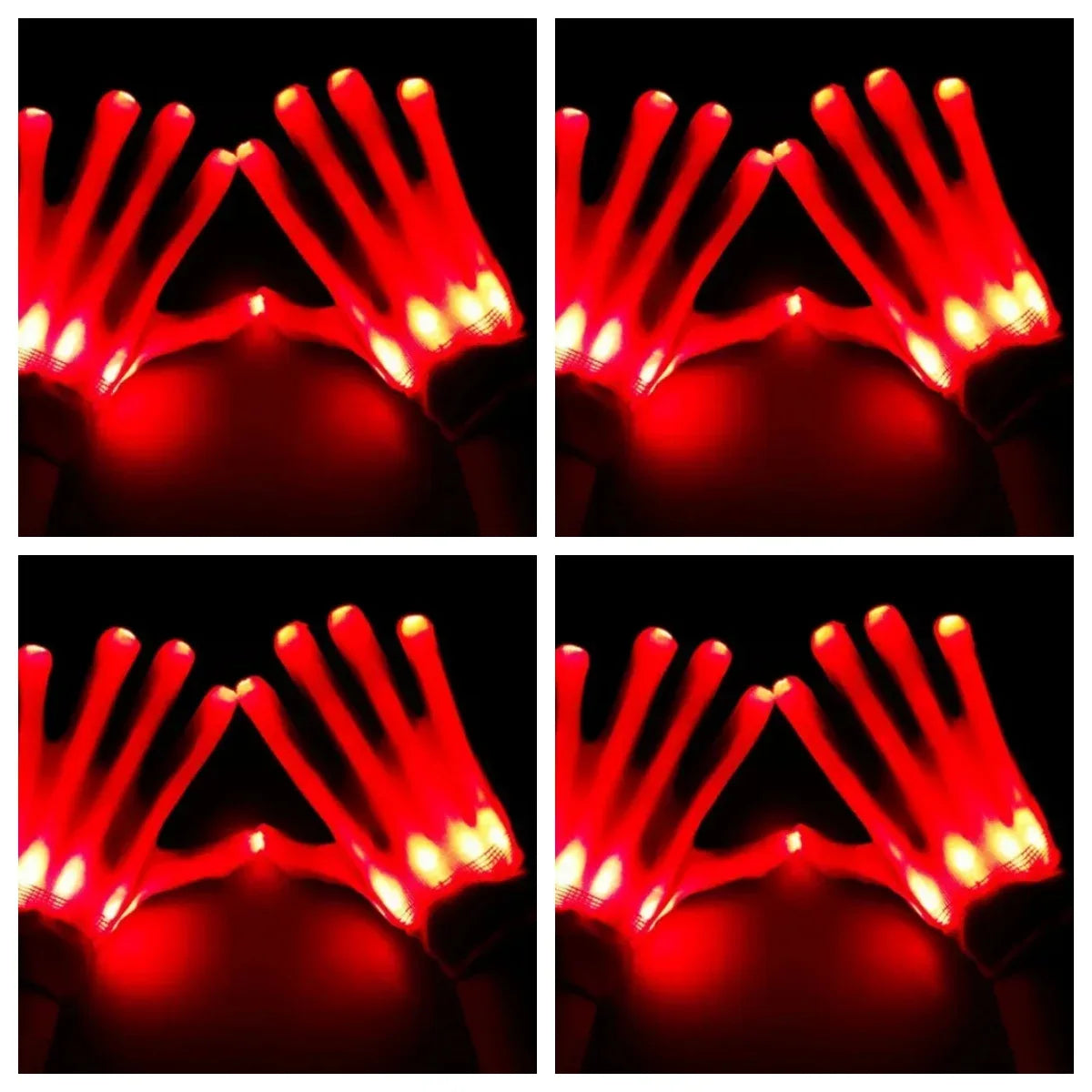 LED Gloves Neon Skull Flashing Lights For Halloween - ToylandEU