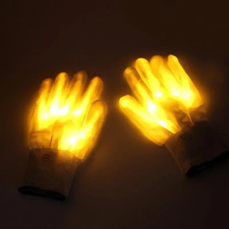 LED Gloves Neon Skull Flashing Lights For Halloween - ToylandEU