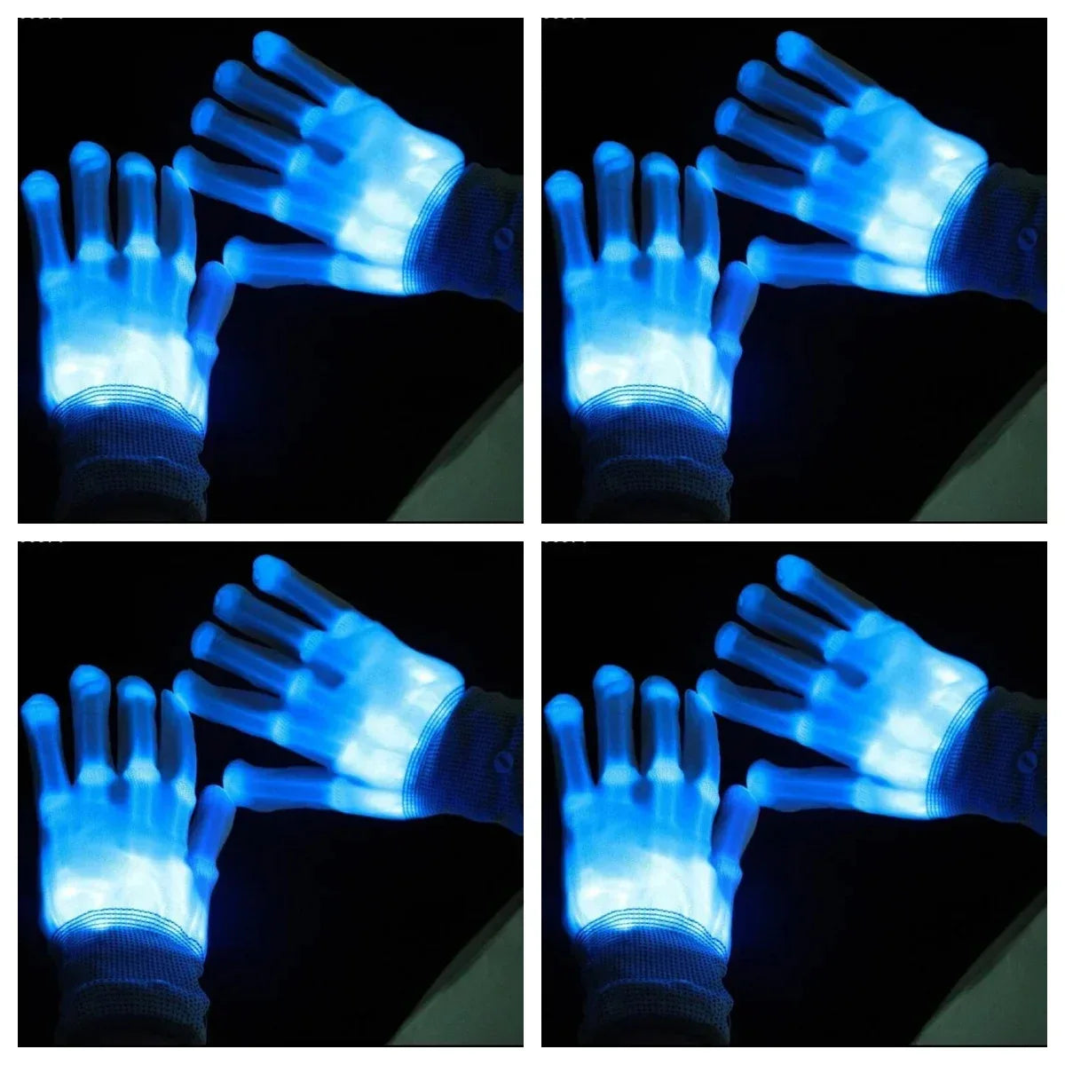 LED Gloves Neon Skull Flashing Lights For Halloween - ToylandEU