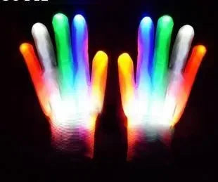 LED Gloves Neon Skull Flashing Lights For Halloween - ToylandEU