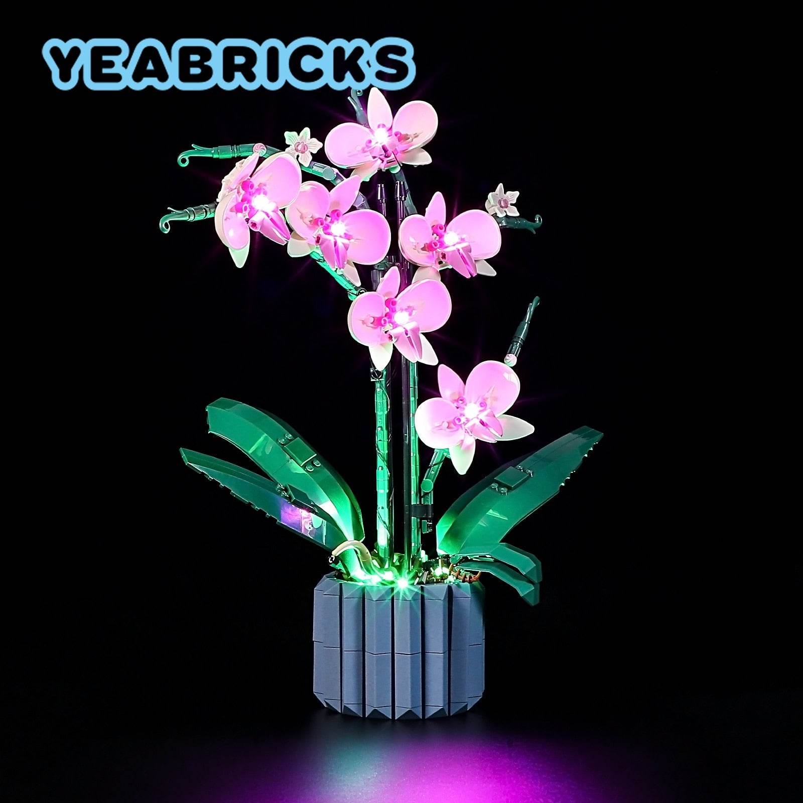 LED Illuminated Orchid Construction Blocks Set - Compatible with Big Block Brand - ToylandEU