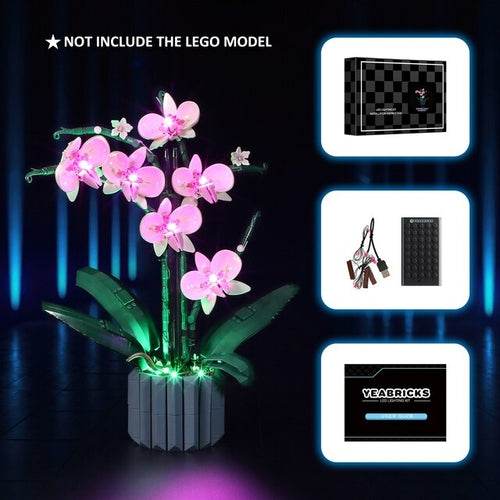 LED Illuminated Orchid Construction Blocks Set - Compatible with Big Block Brand - ToylandEU