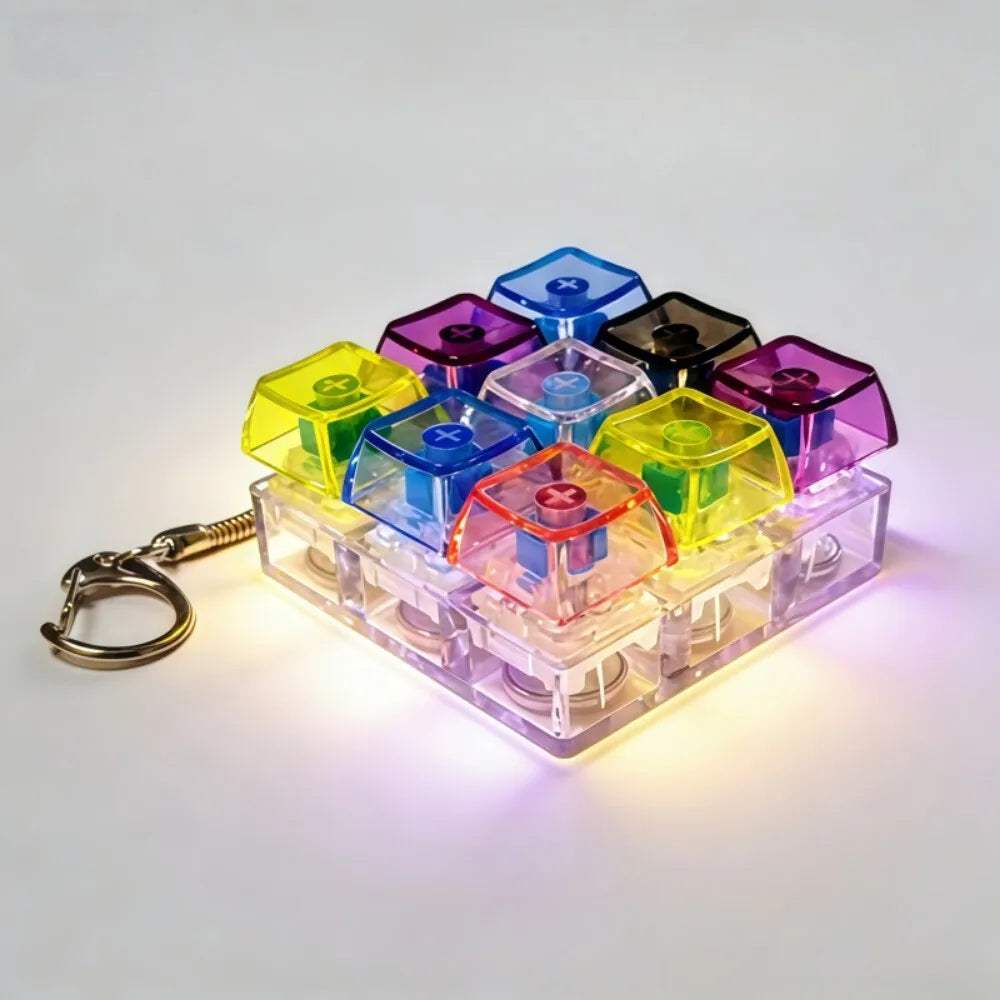 LED Keyboard Fidget Keychain | Crystal Switch | Toylandeu™