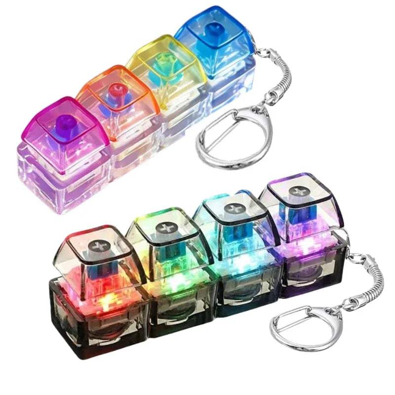LED Keyboard Fidget Keychain | Crystal Switch | Toylandeu™