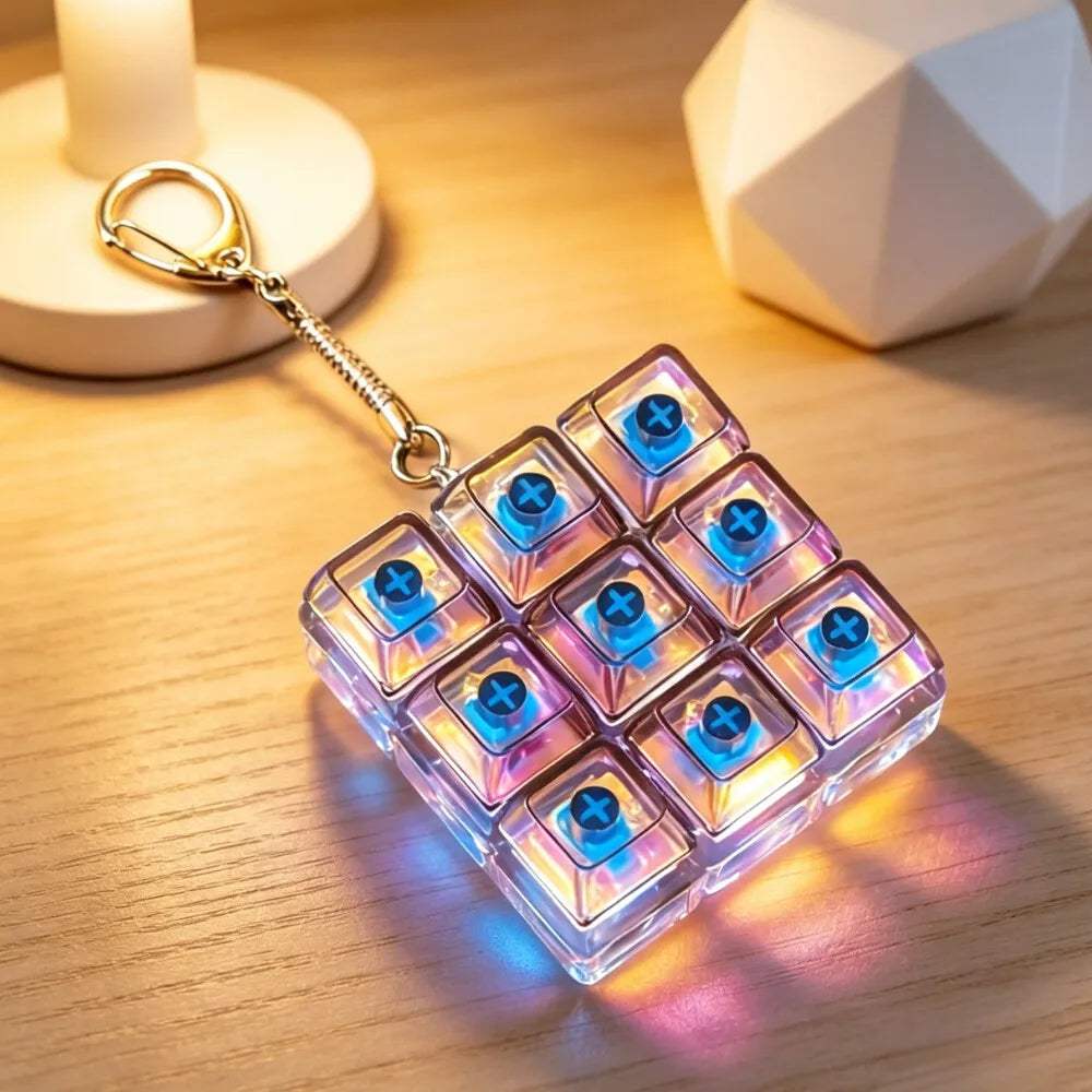 LED Keyboard Fidget Keychain | Crystal Switch | Toylandeu™