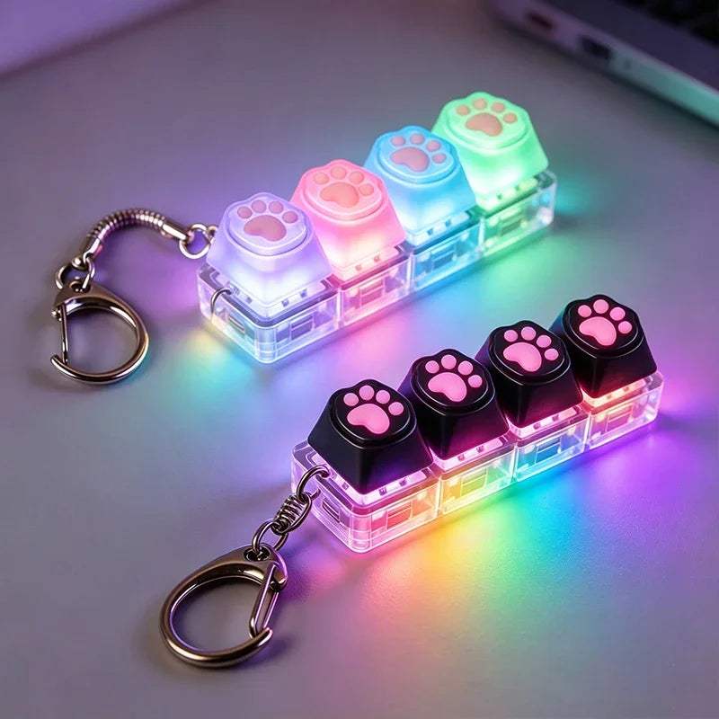 LED Keyboard Fidget Keychain | Crystal Switch | Toylandeu™