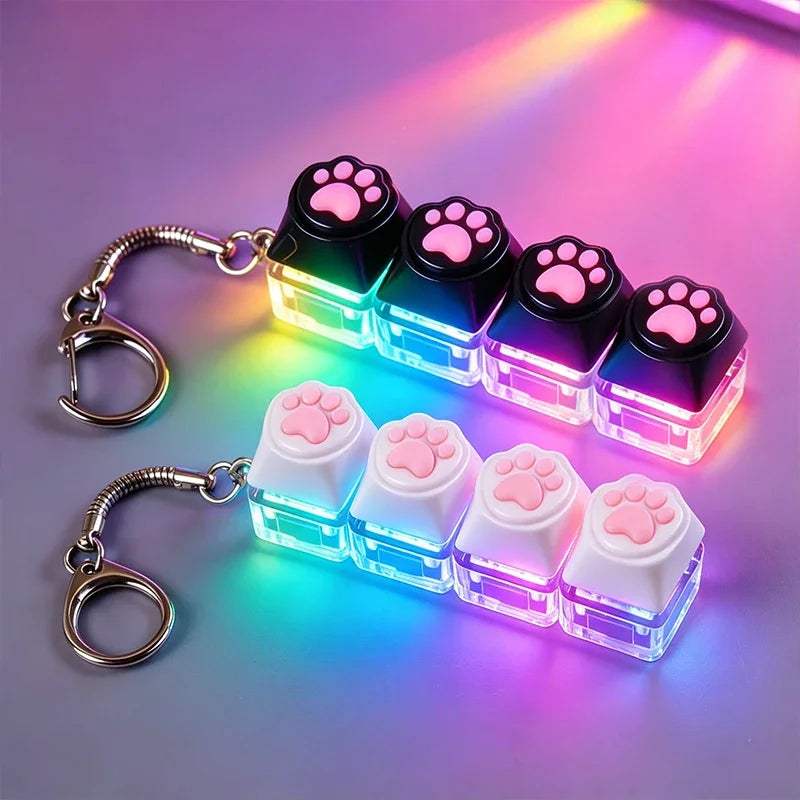 LED Keyboard Fidget Keychain | Crystal Switch | Toylandeu™