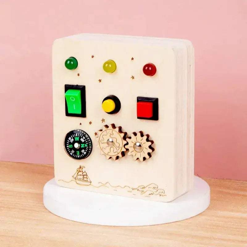 LED Light Busy Board for Babies Sensory Wooden Toy - ToylandEU