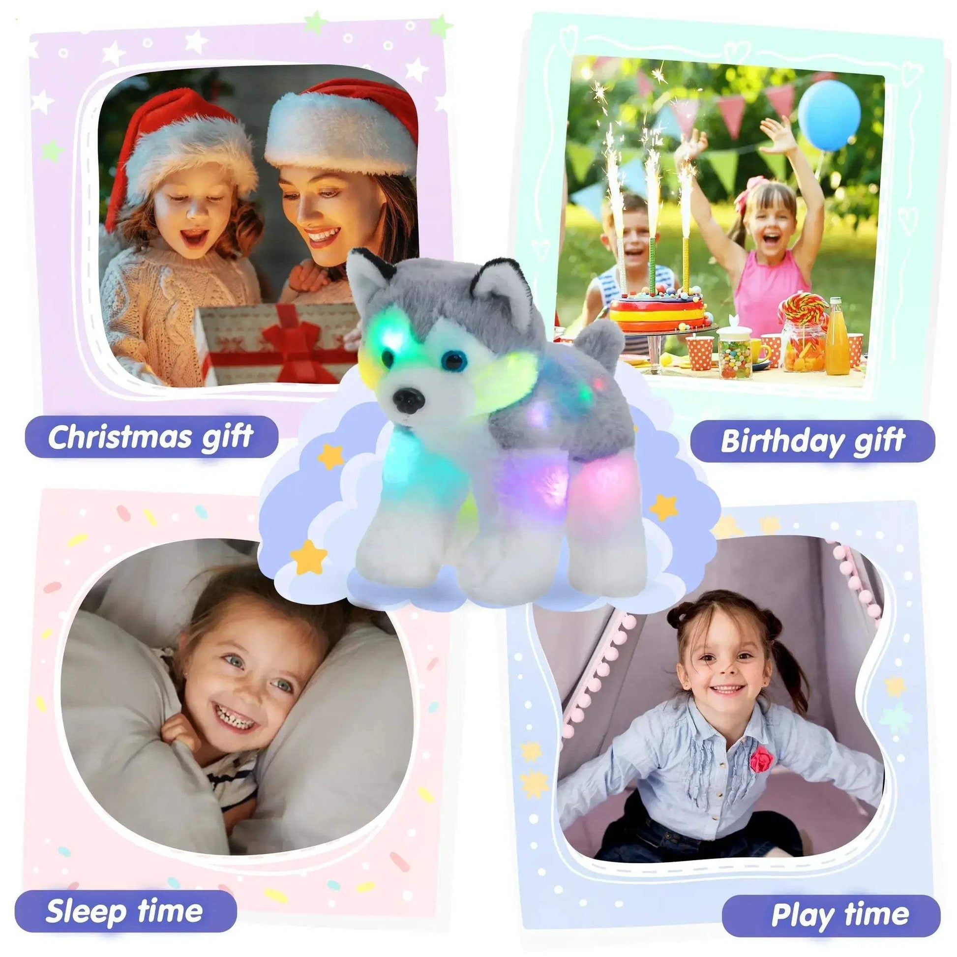 LED Light Musical Dog Plush Toy 32cm Super Soft Gift - ToylandEU