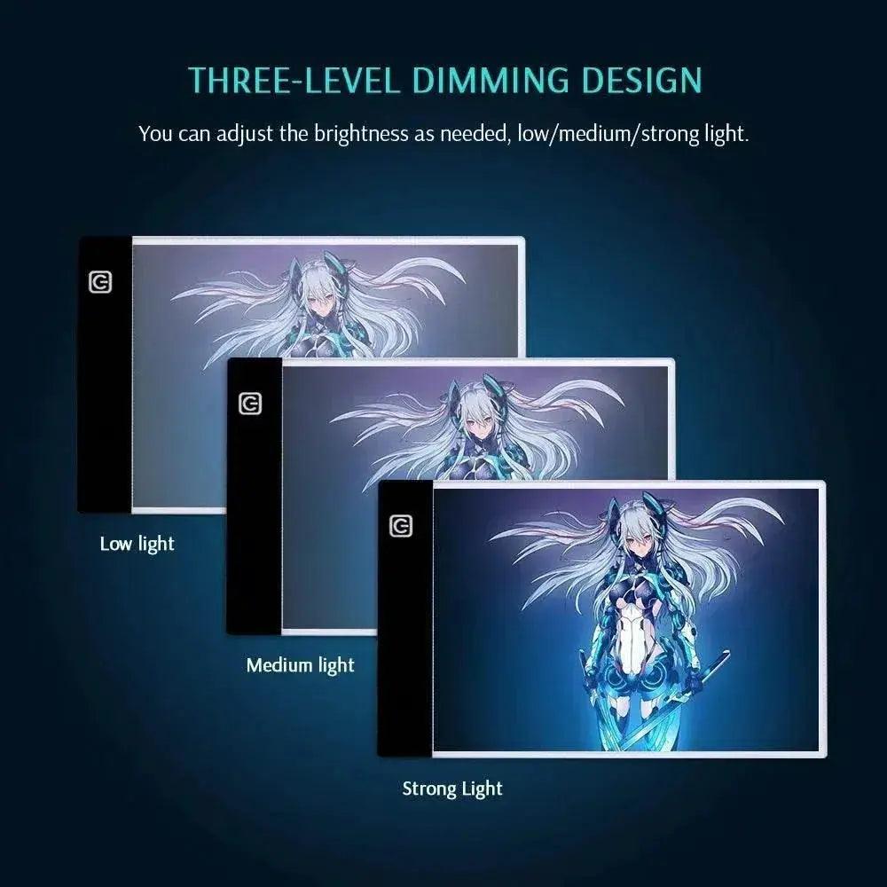  A3 A4 A5 Three Level Dimmable LED Light Pad Drawing Board Tracing Light Box Eye Protection for Diamond Painting -  ToylandEU™