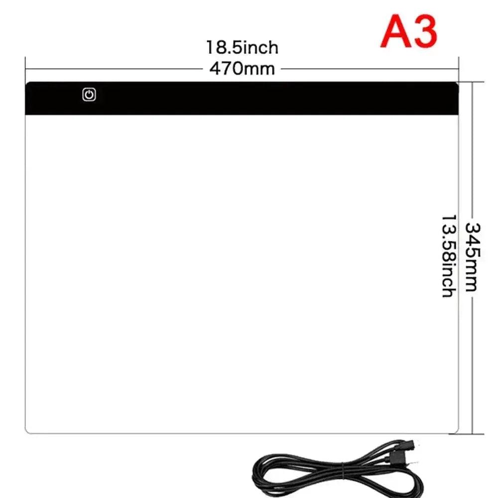  A3 A4 A5 Three Level Dimmable LED Light Pad Drawing Board Tracing Light Box Eye Protection for Diamond Painting -  ToylandEU™