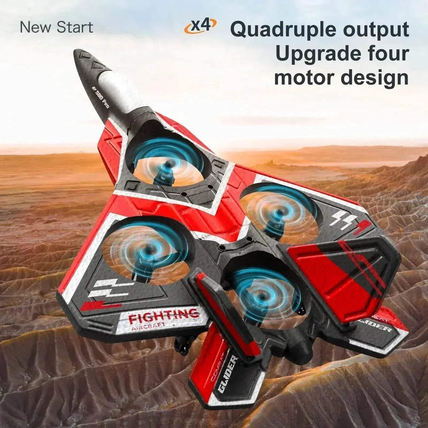  LED Light RC Foam Glider Fighter Airplane Toy for Boys - ToylandEU  -  ToylandEU™