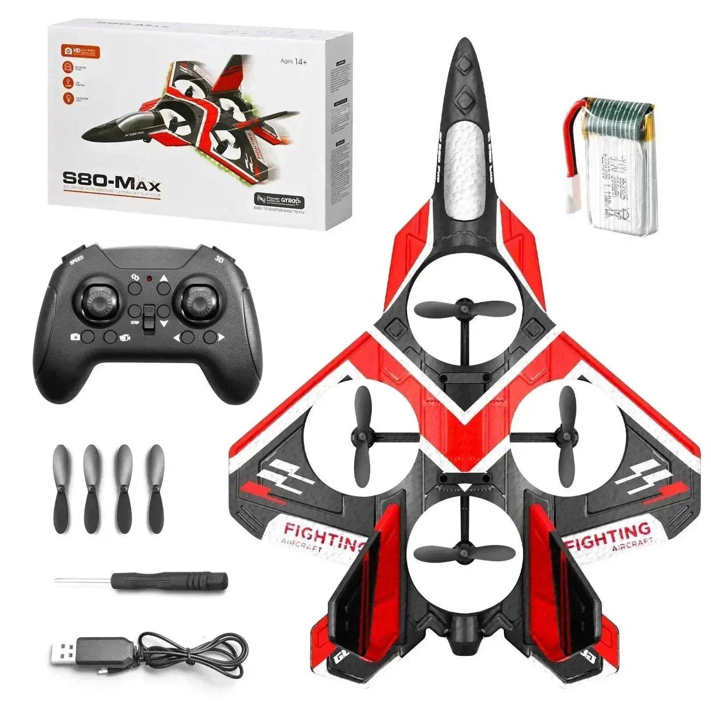  LED Light RC Foam Glider Fighter Airplane Toy for Boys - ToylandEU  -  ToylandEU™