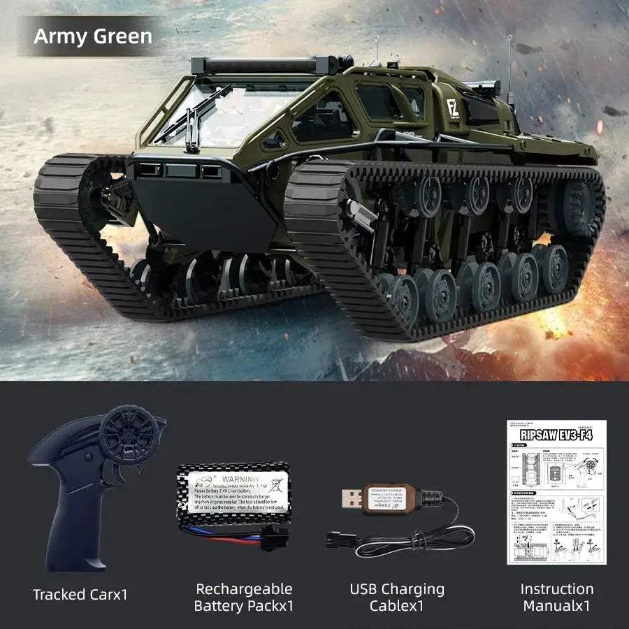 LED Light RC Tank Full Scale Remote Control Off Road - ToylandEU