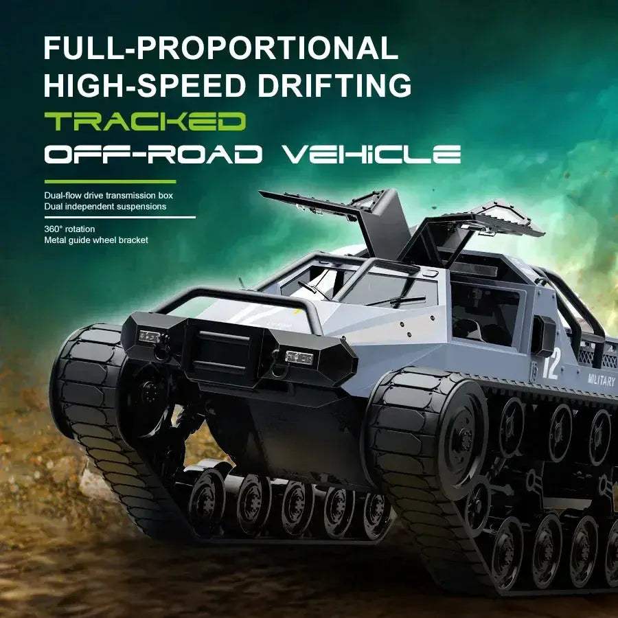 LED Light Remote Control RC Tank Off-Road Vehicle for Kids - ToylandEU
