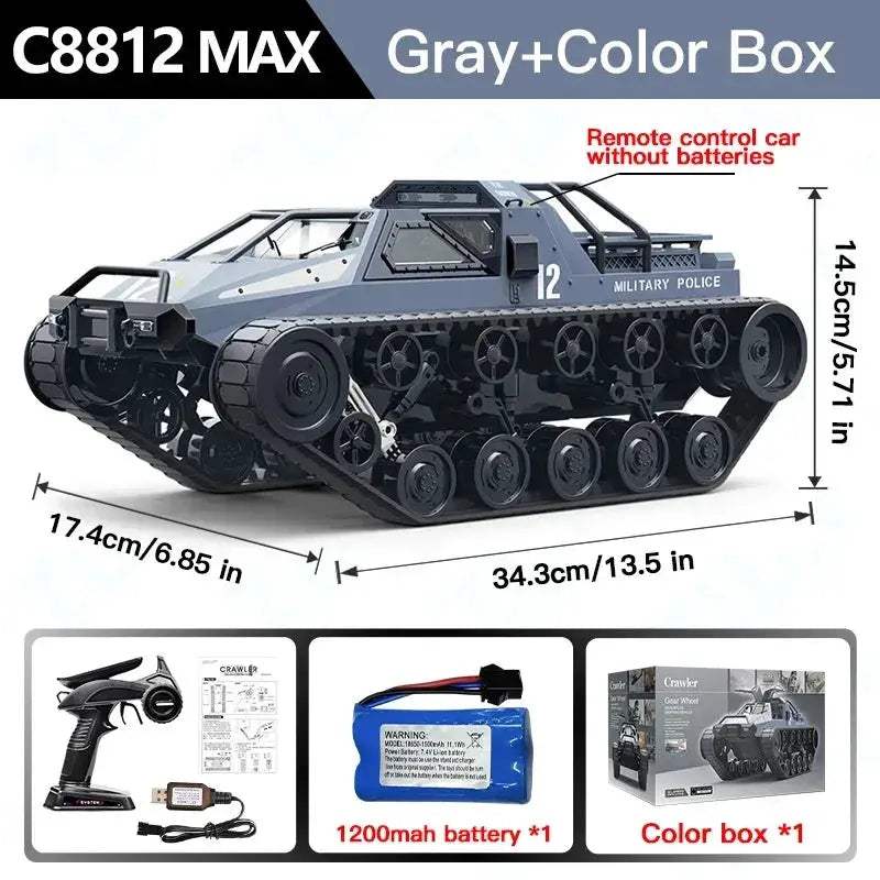LED Light Remote Control RC Tank Off-Road Vehicle for Kids - ToylandEU