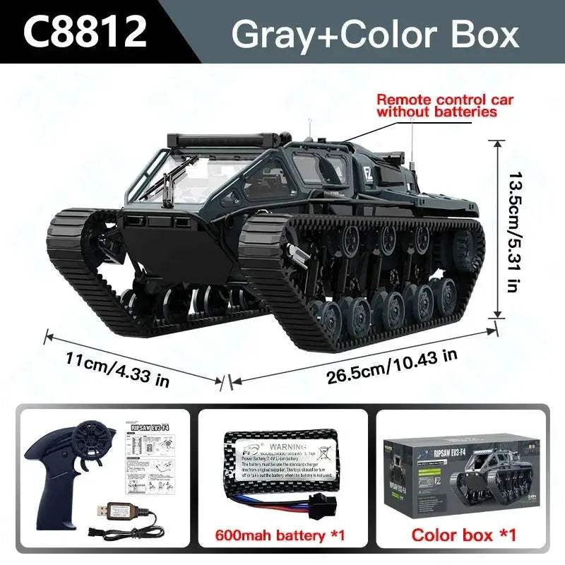 LED Light Remote Control RC Tank Off-Road Vehicle for Kids - ToylandEU
