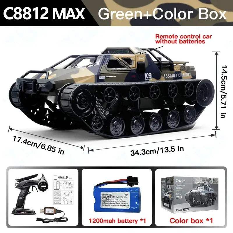LED Light Remote Control RC Tank Off-Road Vehicle for Kids - ToylandEU
