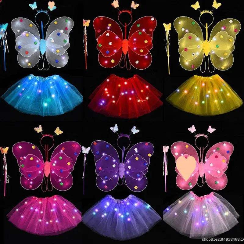 LED Light Up Butterfly Wings Cosplay For Girls Tutu - ToylandEU