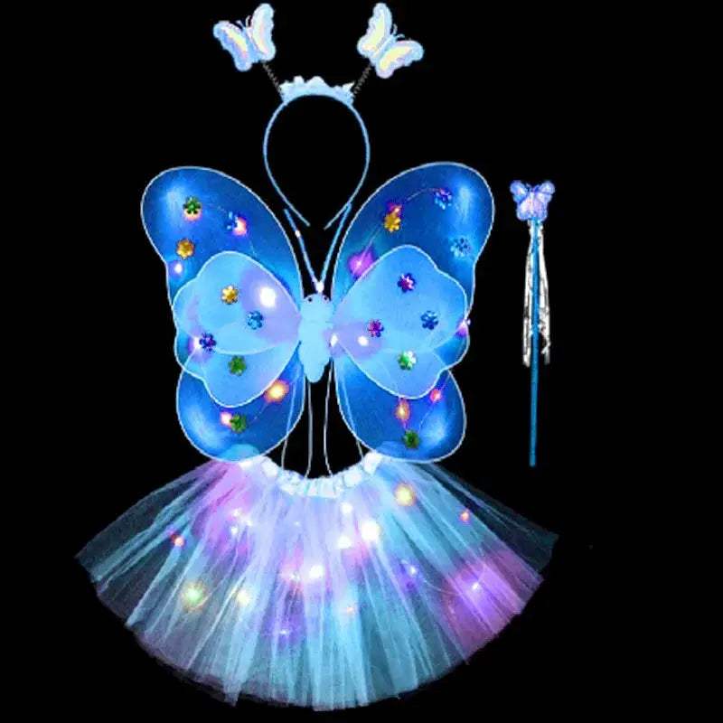LED Light Up Butterfly Wings Cosplay For Girls Tutu - ToylandEU