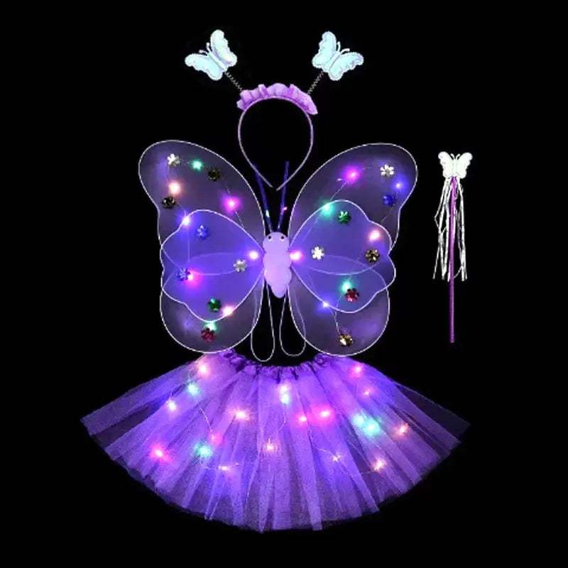 LED Light Up Butterfly Wings Cosplay For Girls Tutu - ToylandEU