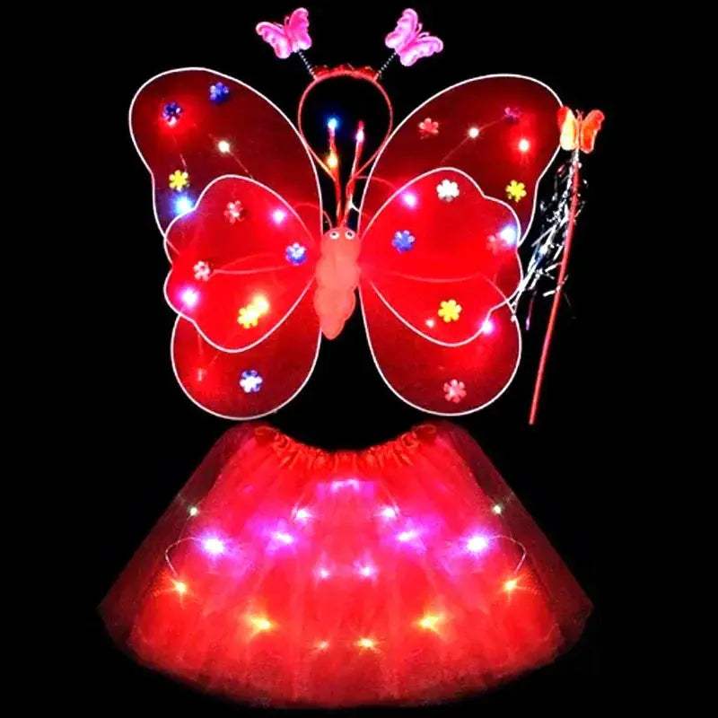LED Light Up Butterfly Wings Cosplay For Girls Tutu - ToylandEU