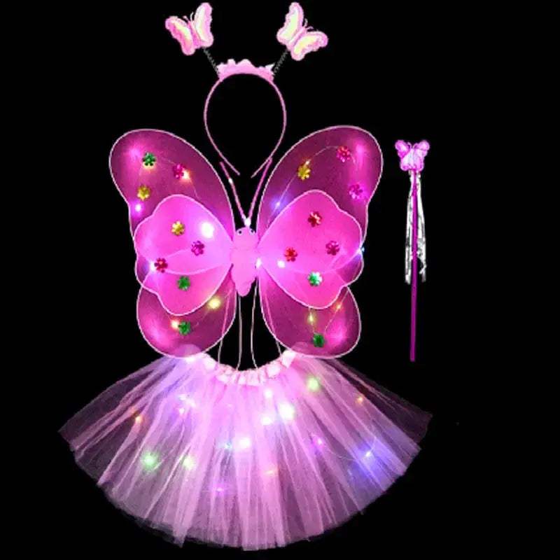LED Light Up Butterfly Wings Cosplay For Girls Tutu - ToylandEU