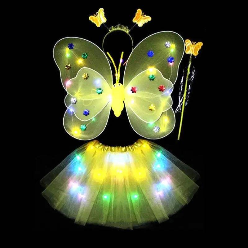 LED Light Up Butterfly Wings Cosplay For Girls Tutu - ToylandEU